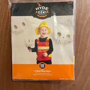 New in the package kids one size Firefighter Costume
